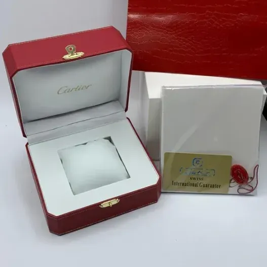 Red Cartier-Inspired Watch Box – Elegant Luxury Case