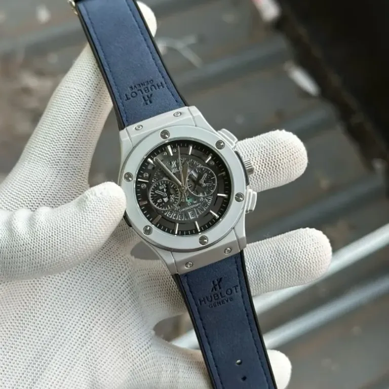 Hublot Inspired Chronograph Watch with Leather Strap